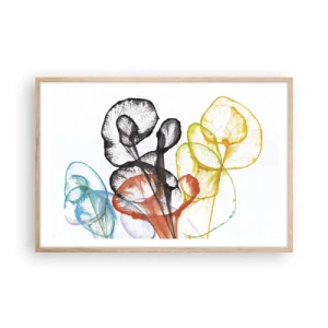 Poster în ramă de stejar deschis - Flori cu suflete - 91x61 cm