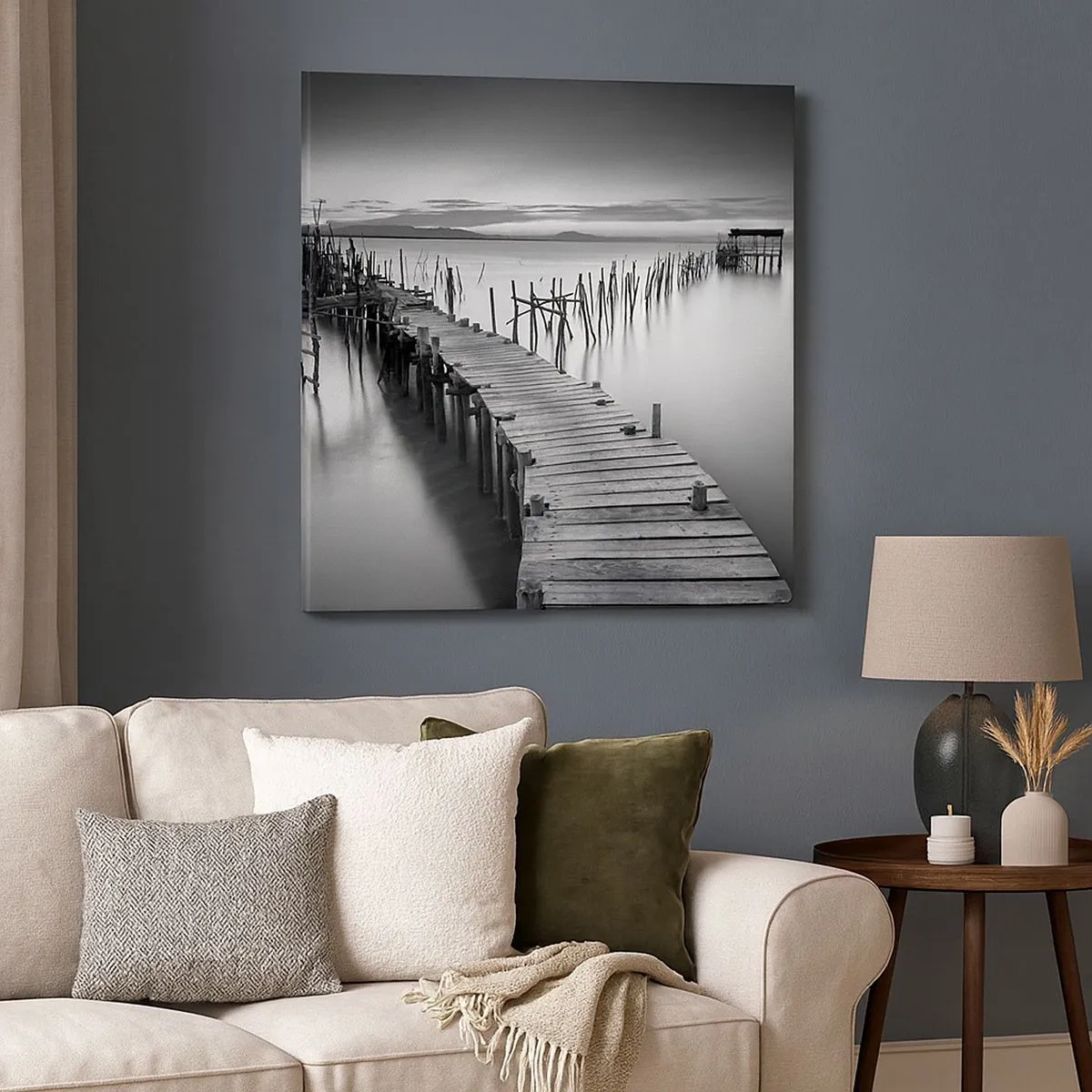 Tablou pe pânză - Liniștea unui țărm uitat - 30x30 cm