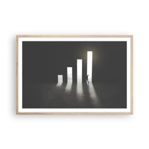 Poster în ramă de stejar deschis - Succesul - o impresie - 91x61 cm