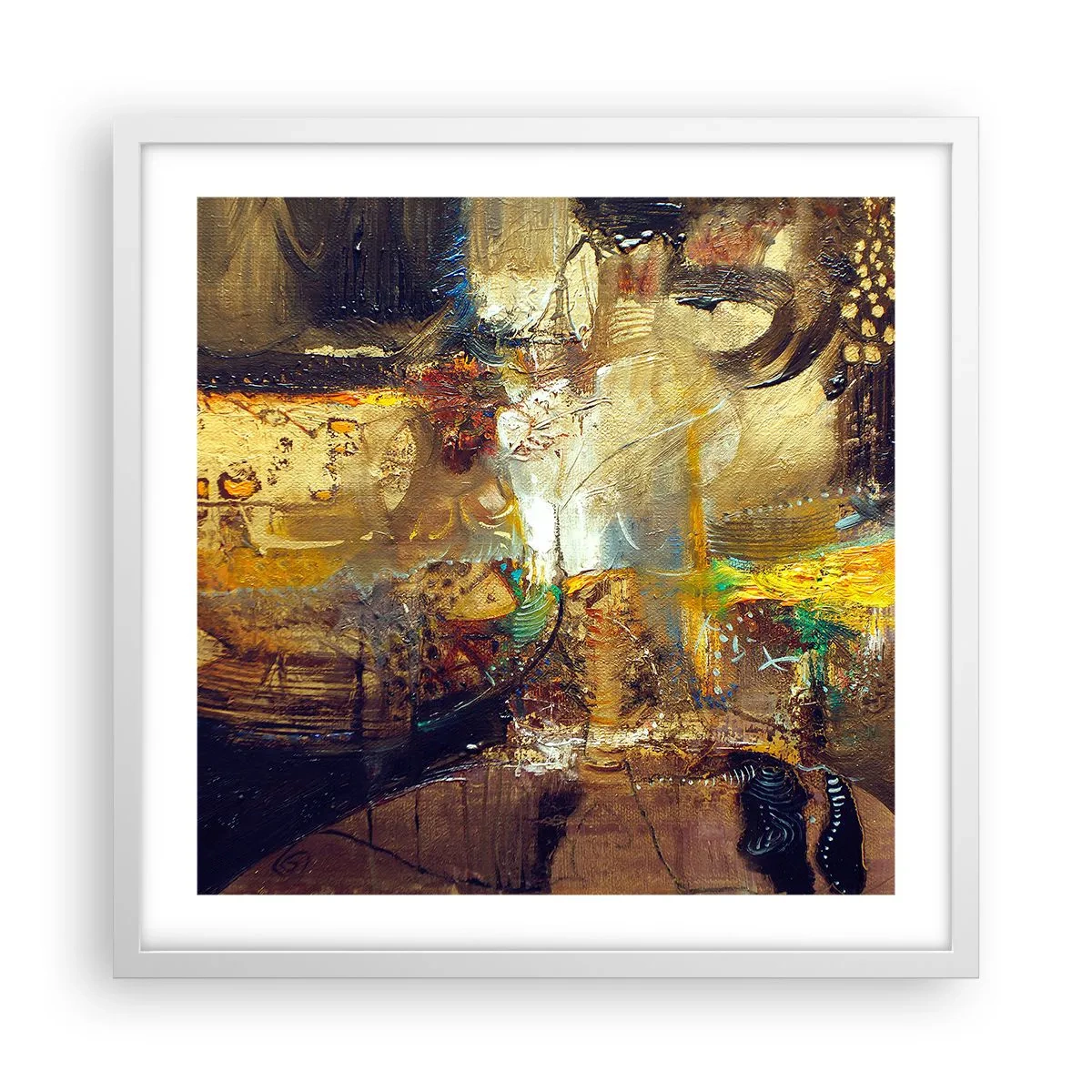 Poster în ramă albă - Rece, călduț, fierbinte - 50x50 cm