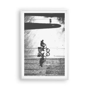 Poster în ramă albă - Înainte, prin oraș - 61x91 cm