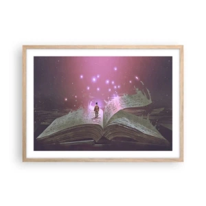 Poster în ramă de stejar deschis - O invitație către o altă lume - citiți! - 70x50 cm