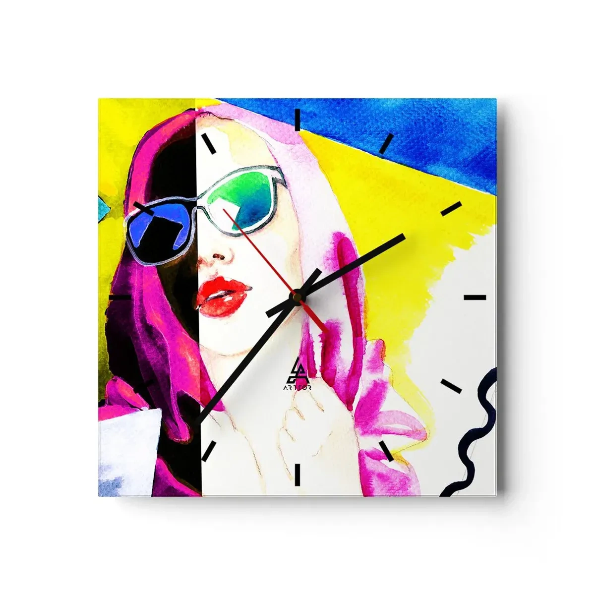 Ceas de perete - Ceas pe sticlă - Nu sunt albă și nu sunt neagră - 30x30 cm