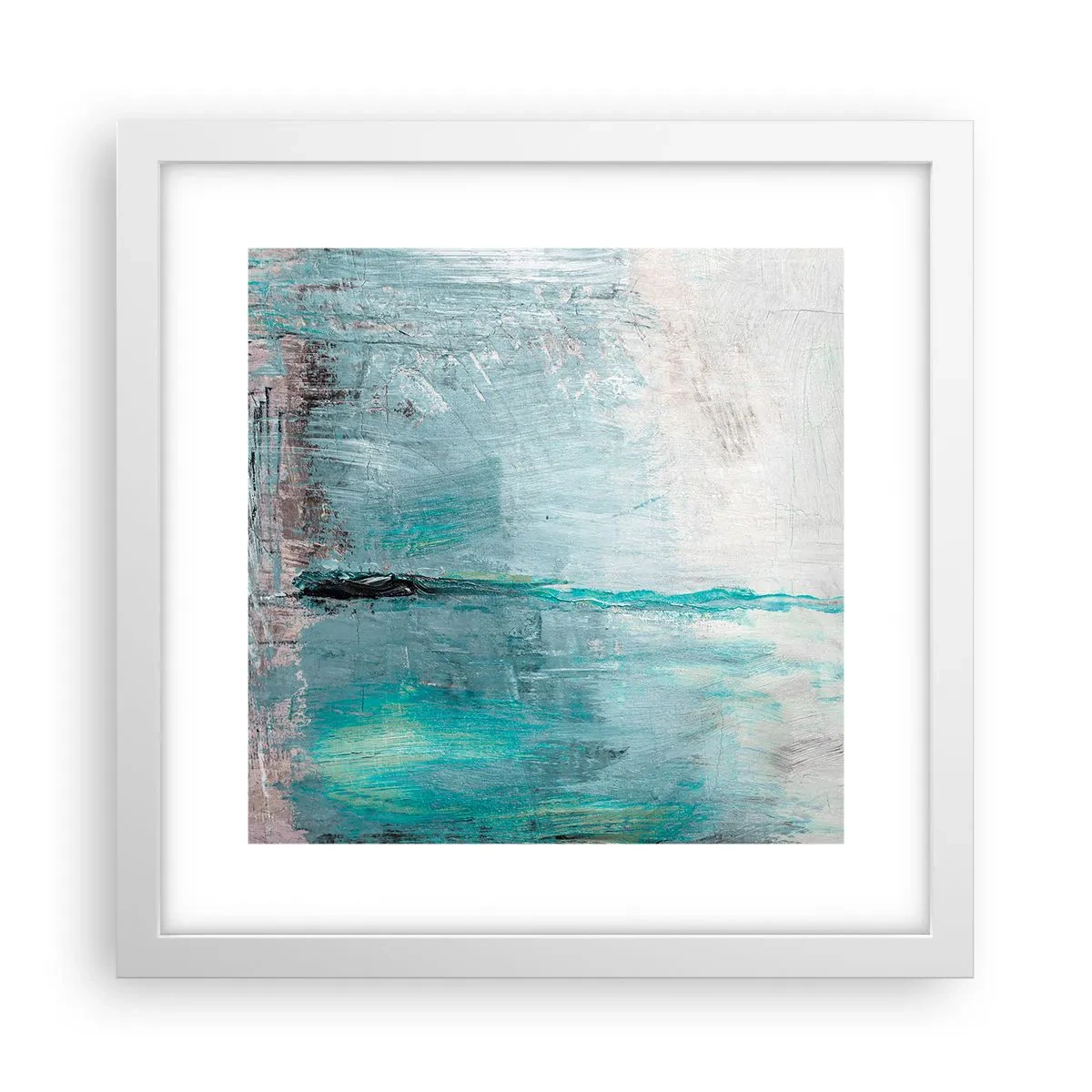 Poster în ramă albă - Orizontal în albastru - 30x30 cm