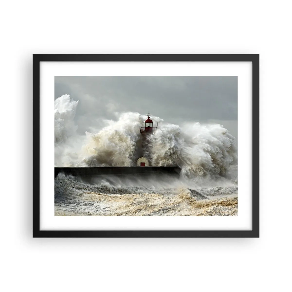 Poster în ramă neagră - Mânia oceanului - 50x40 cm