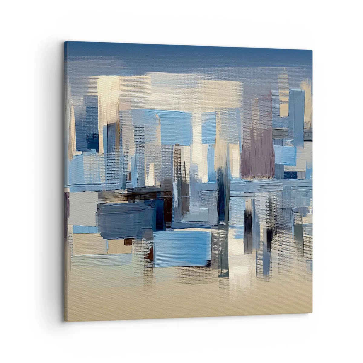 Tablou pe pânză - Construcție albastră - 50x50 cm