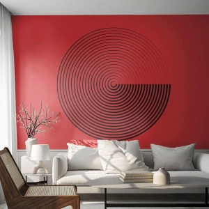 Tapet Premium Sand - Mișcare circulară - Minimalism, roată, Linii - 300x210 cm