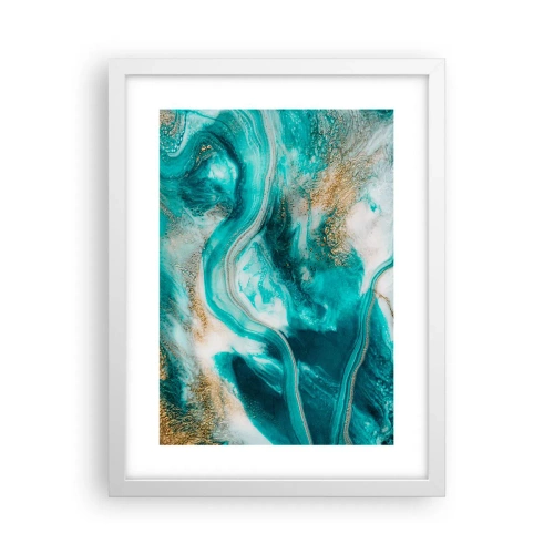 Poster în ramă albă - Râul de aur - 30x40 cm