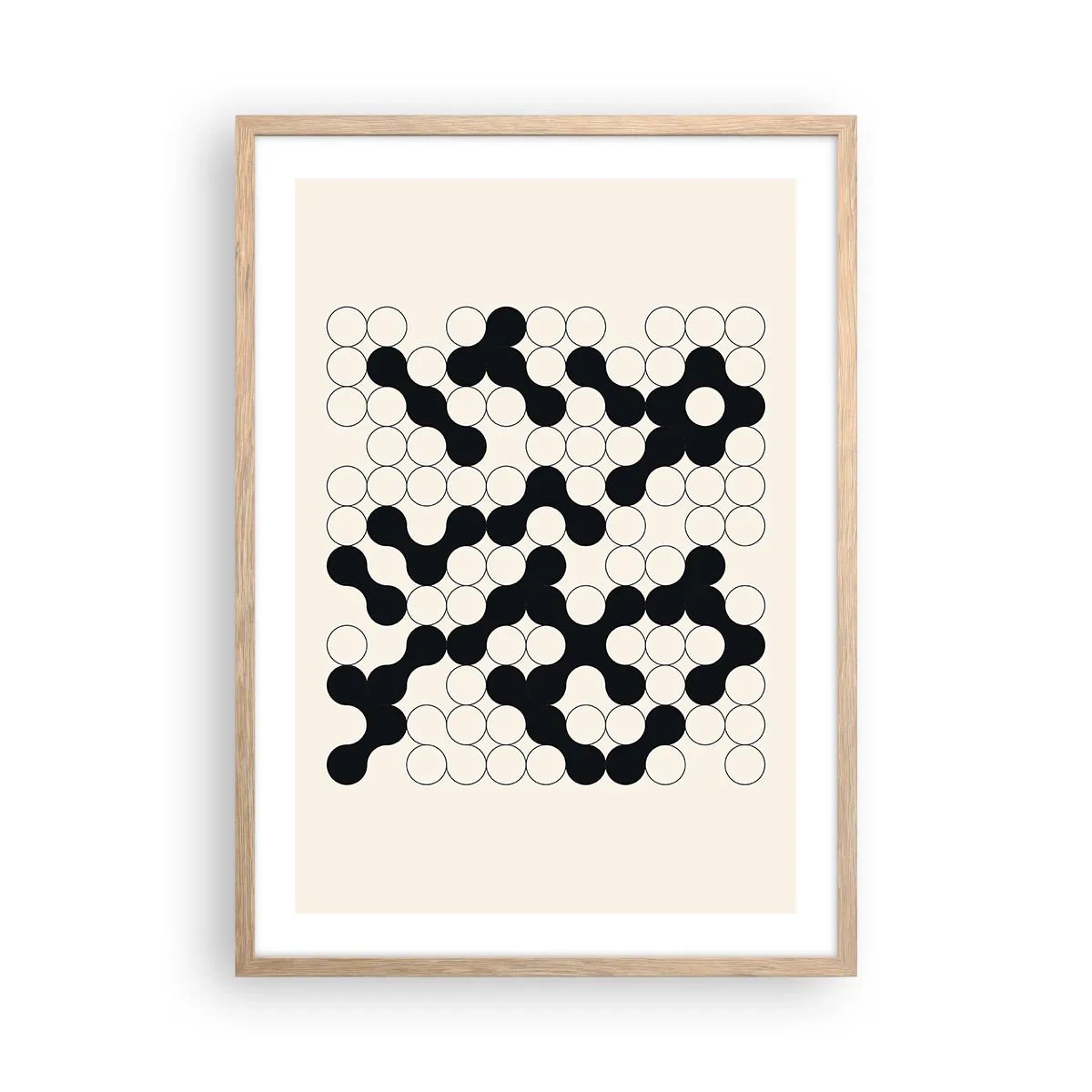 Poster în ramă de stejar deschis - Joc chinezesc - o variație - 50x70 cm