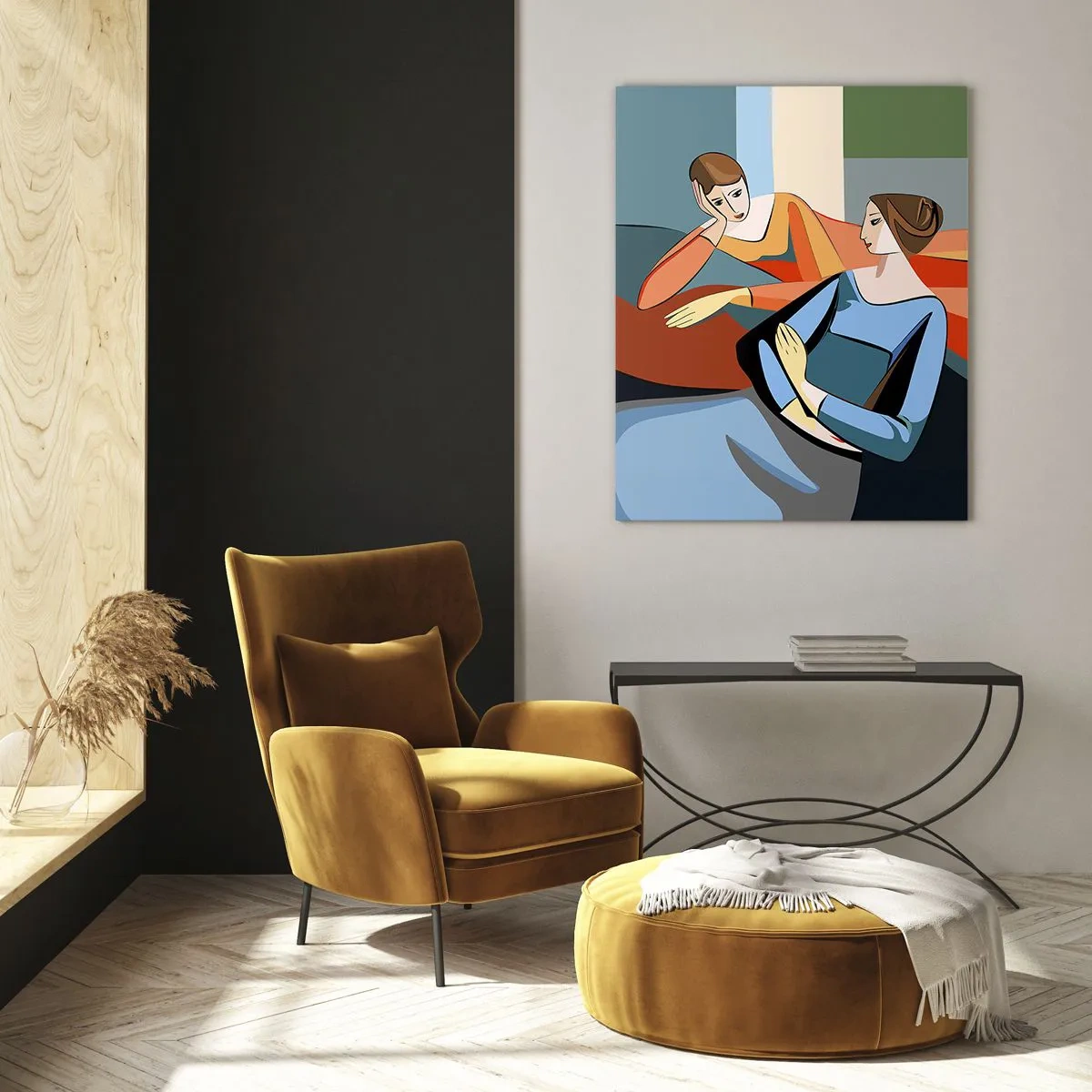 Tablou pe sticlă - Un moment de confidențe - 50x70 cm