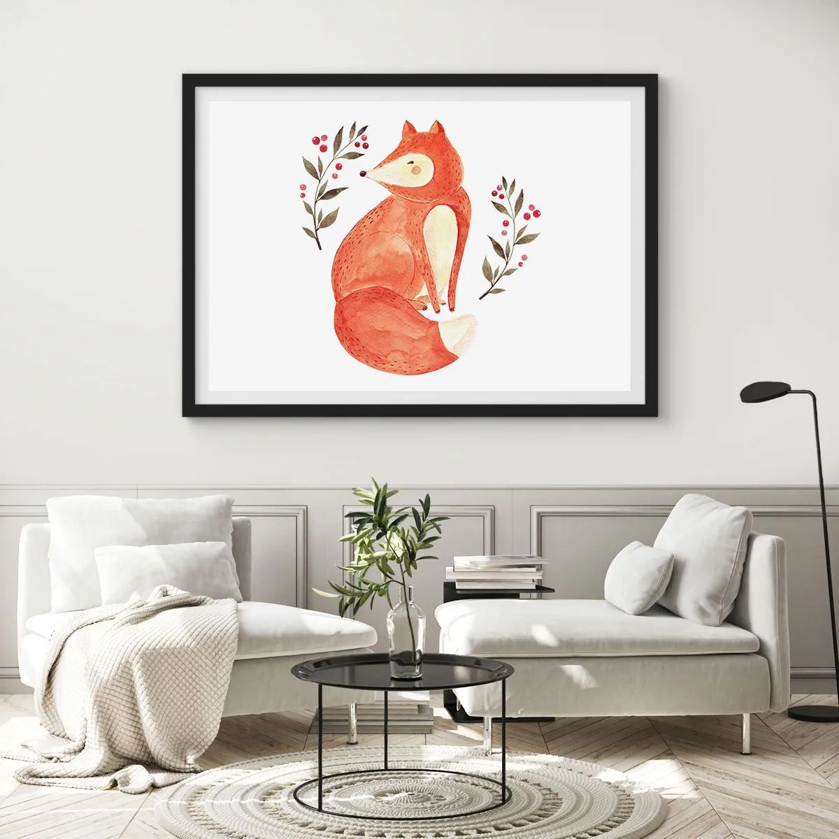 Poster în ramă neagră - Micuțul roșcat - 100x70 cm