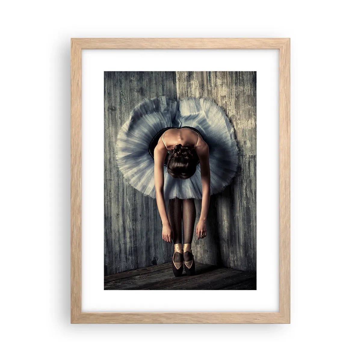 Poster în ramă de stejar deschis - Când muzica se oprește - 30x40 cm