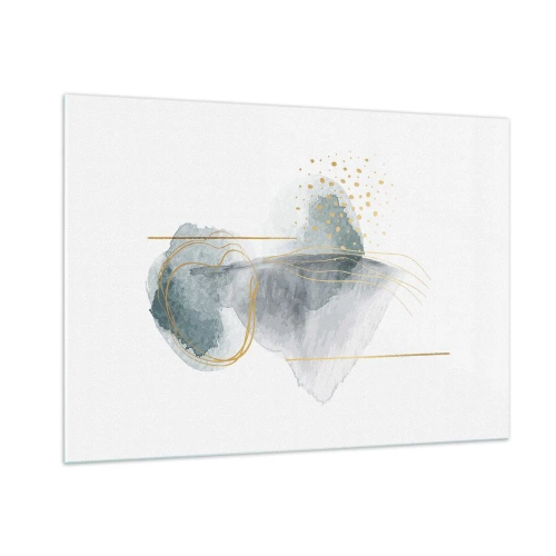 Tablou pe sticlă - Despre relația dintre gri și auriu - 100x70 cm