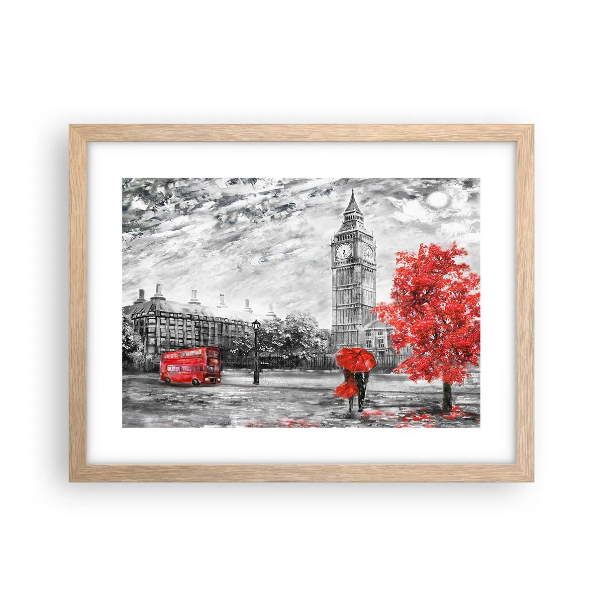 Poster în ramă de stejar deschis - O zi excitantă - 40x30 cm