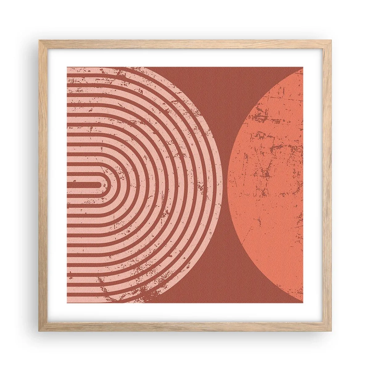 Poster în ramă de stejar deschis - Relație strânsă - 50x50 cm