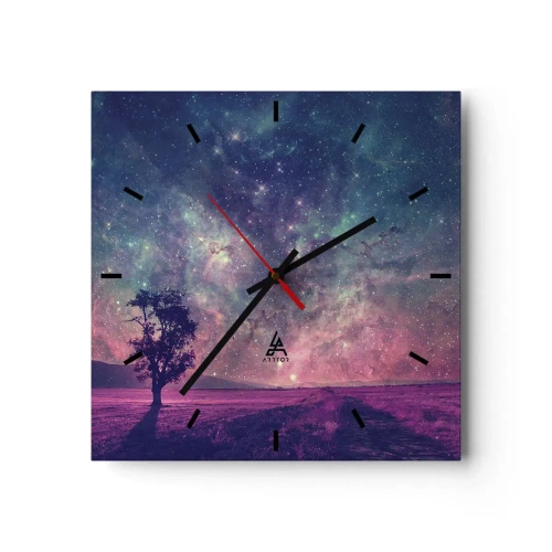 Ceas de perete - Ceas pe sticlă - Sub un cer magic - 30x30 cm