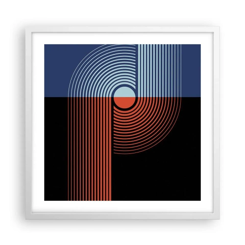 Poster în ramă albă - Într-o îmbrăţişare geometrică - 50x50 cm