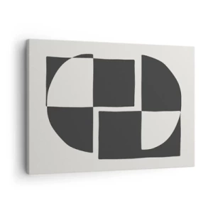 Tablou pe pânză Canvas - Forme geometrice abstracte în alb și negru - 70x50cm - Antiteză - sinteză - Decorațiune modernă pentru perete pentru living și dormitor ARTTOR
