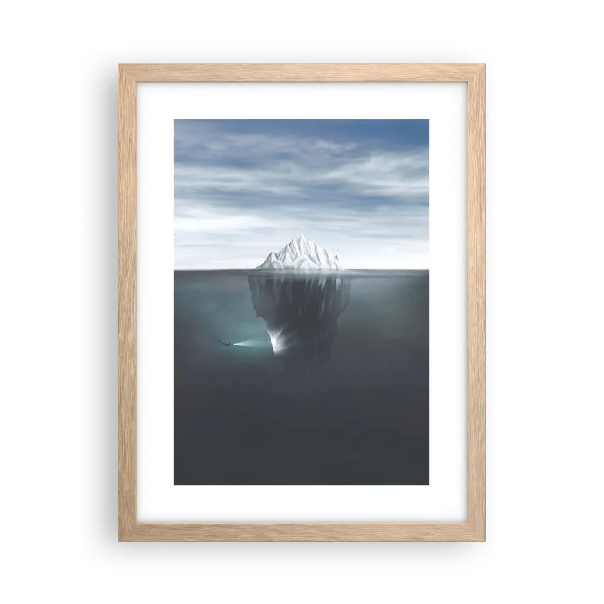 Poster în ramă de stejar deschis - Un mister subacvatic - 30x40 cm