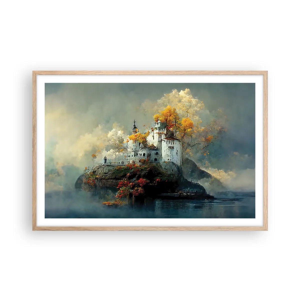 Poster în ramă de stejar deschis - Începutul unei povești romantice - 91x61 cm