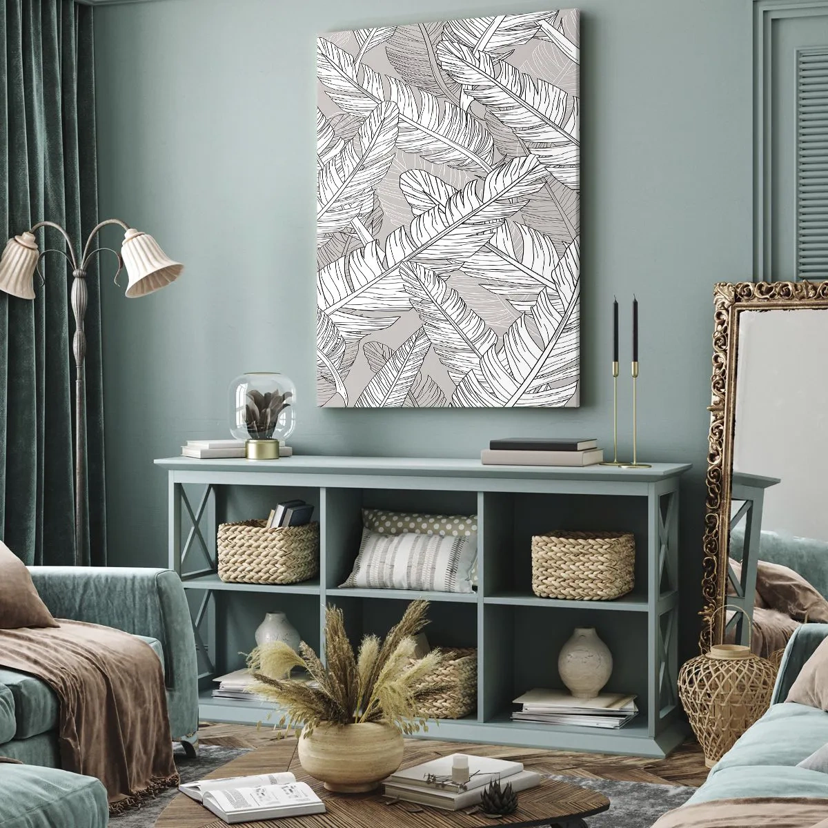 Tablou pe pânză - Vijelie cu pene - 55x100 cm