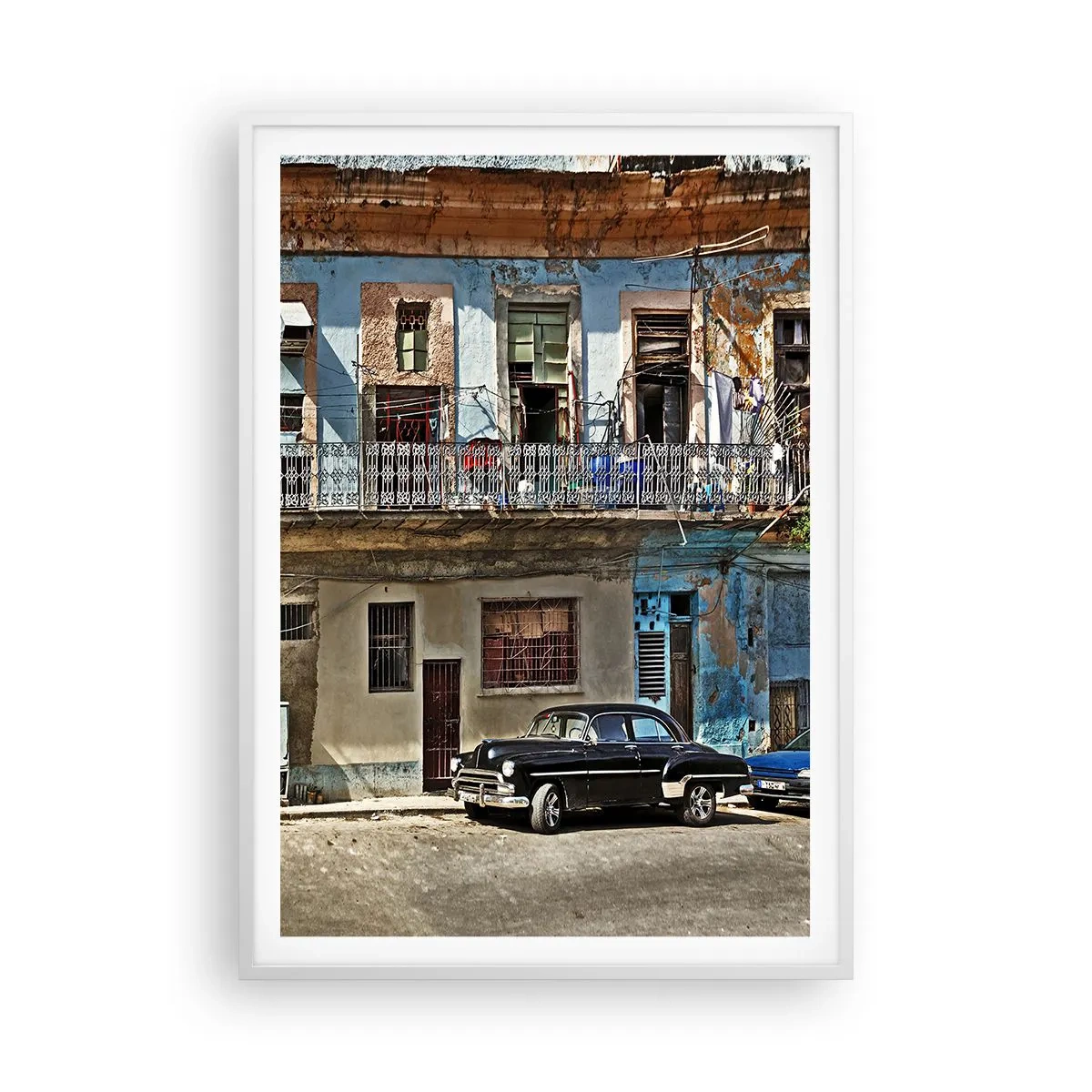 Poster în ramă albă - Sentimente cubaneze - 70x100 cm