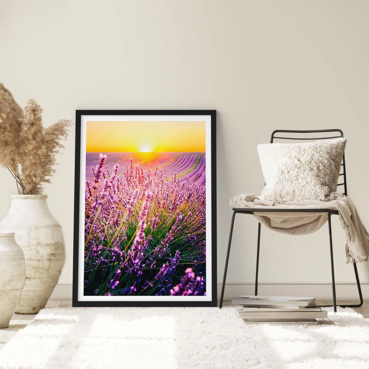 Poster în ramă neagră - Câmpul parfumat - 61x91 cm