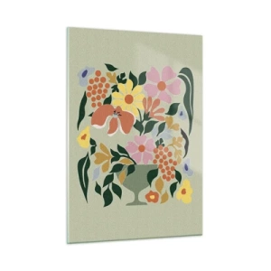 Tablou pe sticlă - Buchet plin de viață - 50x70 cm