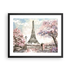 Poster în ramă neagră - Plimbare în aprilie la Paris - 50x40 cm