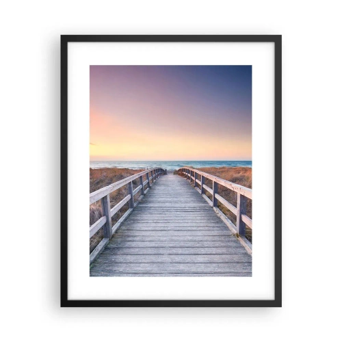 Poster în ramă neagră - Aurora baltică de seară - 40x50 cm