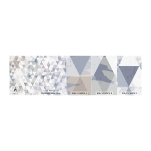 Mostră tapet autocolant Deluxe Sticker - În ritm de trei - Abstracția, Bucată, Triunghiuri - 100x30 cm