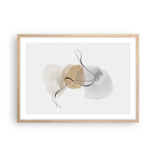 Poster în ramă de stejar deschis - Mărgele de aer - 70x50 cm
