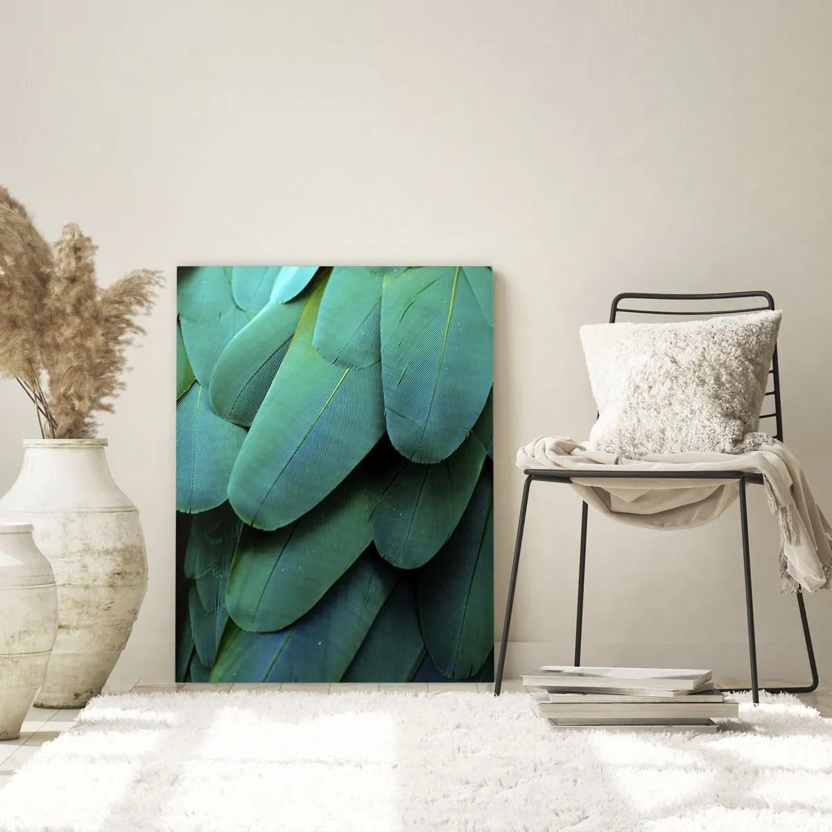 Tablou pe sticlă - Precizia naturii papagalicești - 80x120 cm