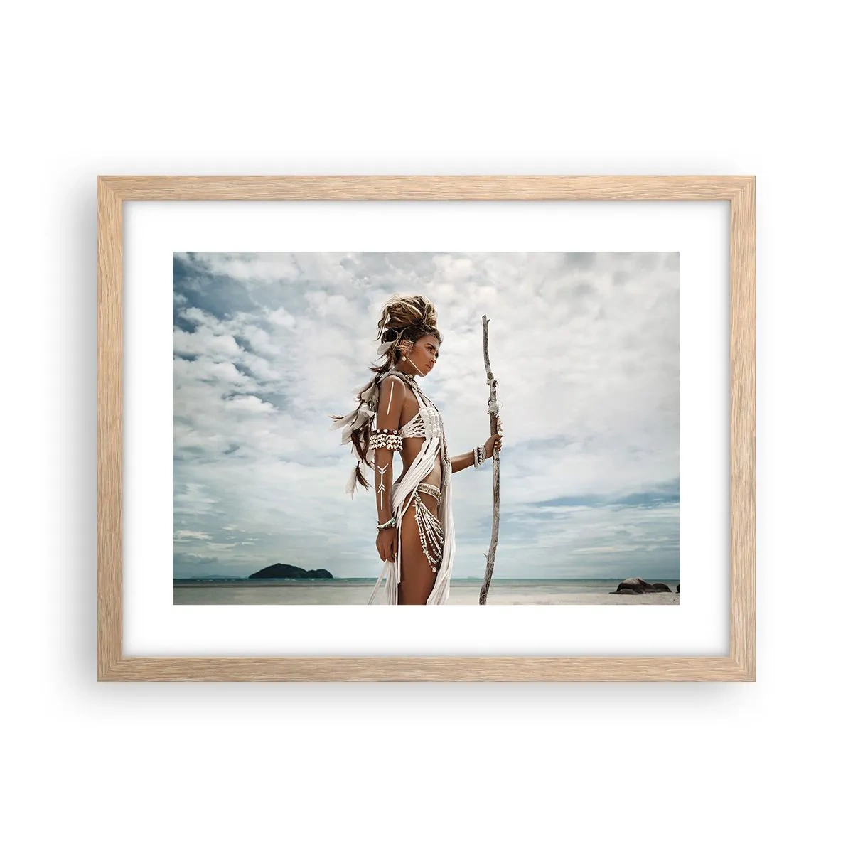 Poster în ramă de stejar deschis - Regina tropicelor - 40x30 cm