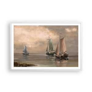 Poster în ramă albă - Întoarcerea marinarilor - 91x61 cm