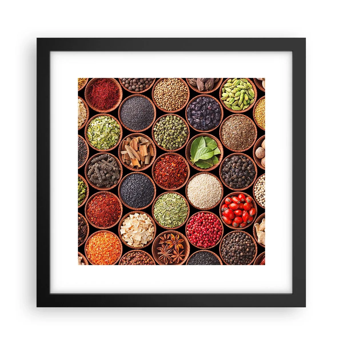 Poster în ramă neagră - Toate gusturile lumii - 30x30 cm