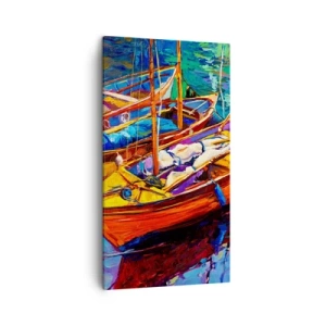 Tablou pe pânză - Pe o apă plină de culoare - 45x80 cm