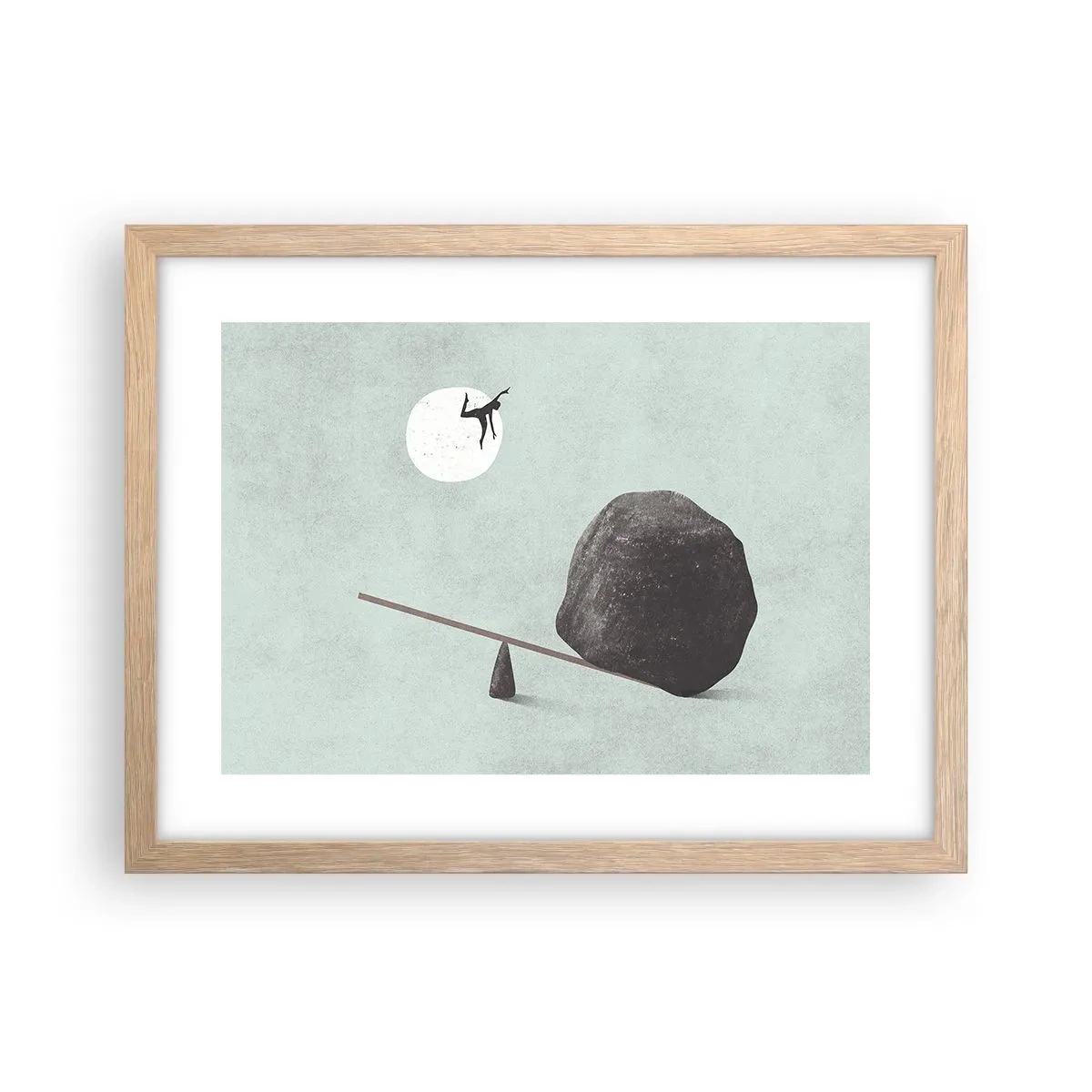 Poster în ramă de stejar deschis - Visul îndeplinit - 40x30 cm