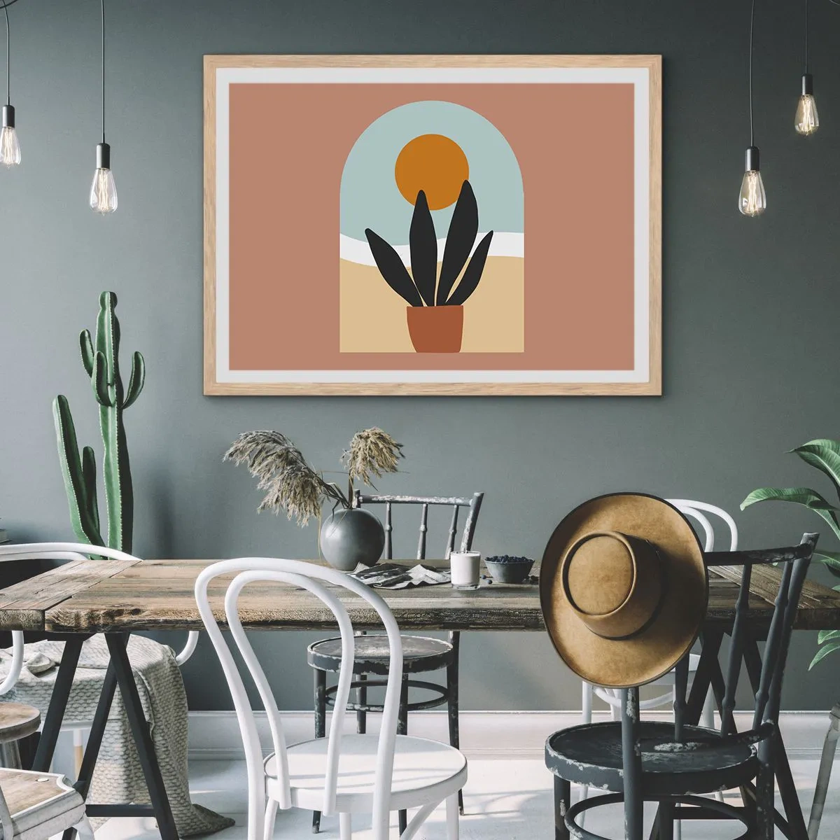 Poster în ramă de stejar deschis - Bucurii mici - 100x70 cm