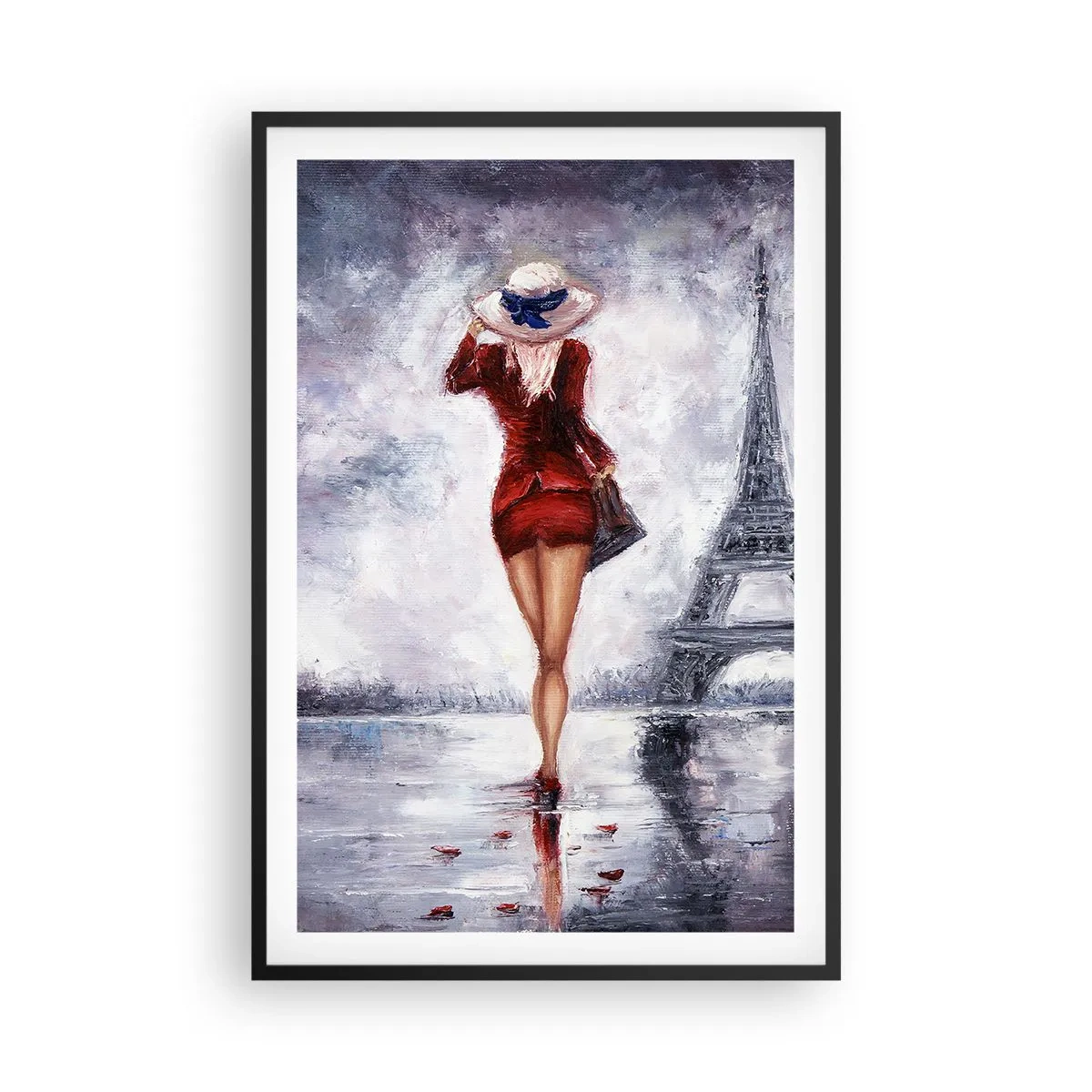 Poster în ramă neagră - Simboluri pariziene - 61x91 cm