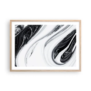 Poster în ramă de stejar deschis - Combinație de contrarii - 70x50 cm