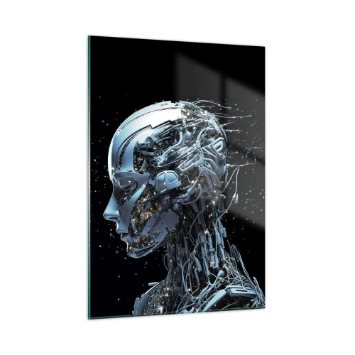 Tablou pe sticlă - Tehnologia este o femeie - 50x70 cm