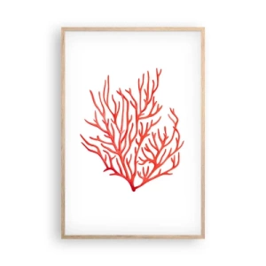 Poster în ramă de stejar deschis - Coral filigranat - 61x91 cm