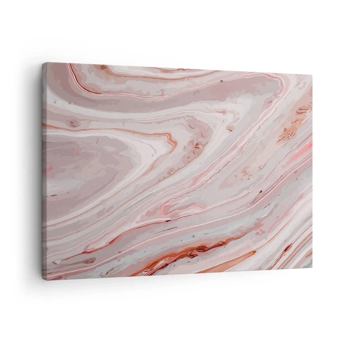 Tablou pe pânză Canvas - Valuri abstracte în nuanțe delicate de roz și bej - 70x50cm - Roz lichid - Decorațiune modernă pentru perete pentru living și dormitor ARTTOR