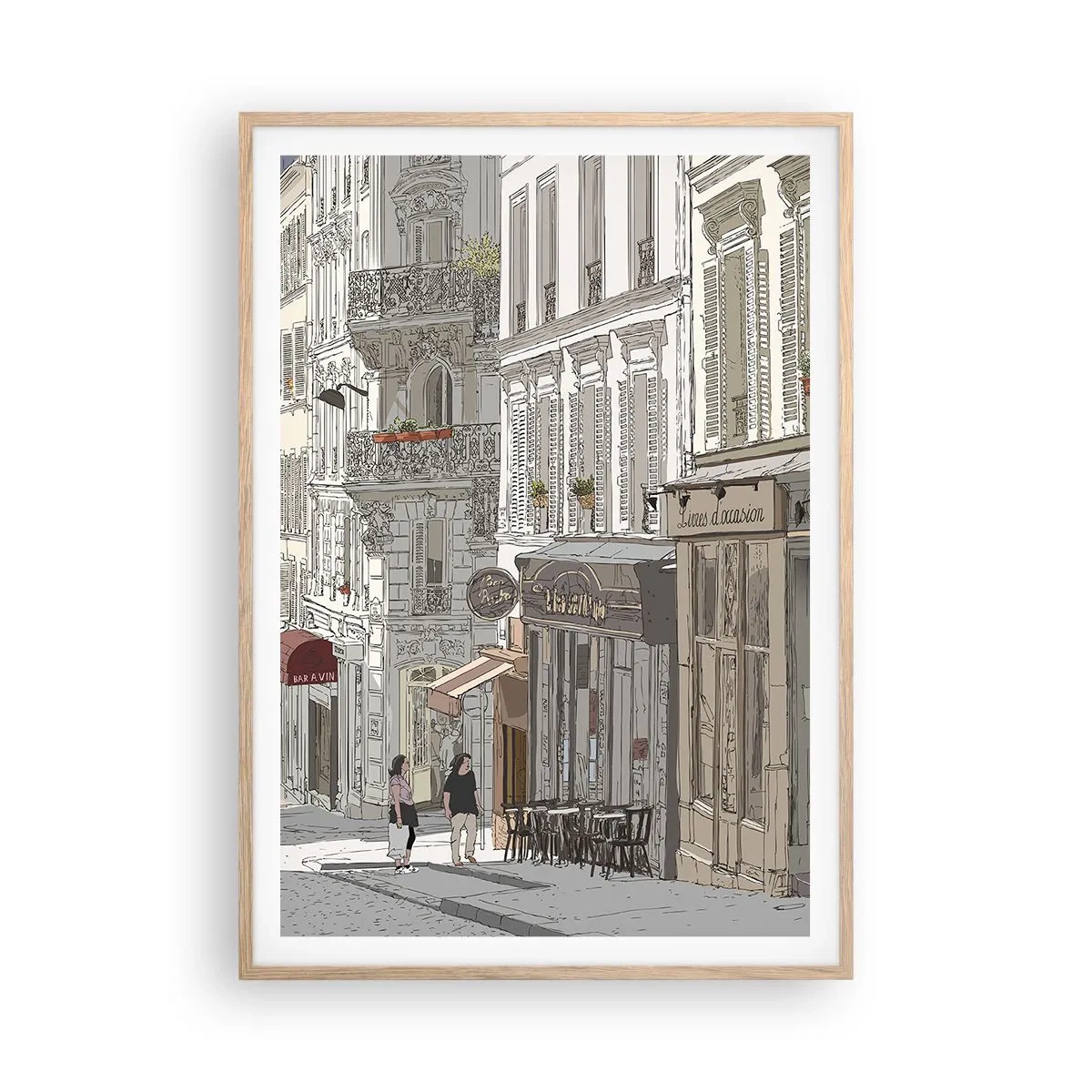 Poster în ramă de stejar deschis - Bucurii urbane - 70x100 cm