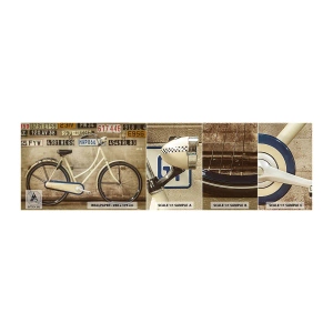 Mostră de Tapet Standard Eco - Fără complexe - mural, Bicicleta, Farfurii - 100x30 cm