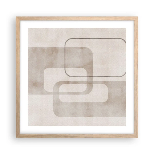 Poster în ramă de stejar deschis - Fuga geometrică - 50x50 cm