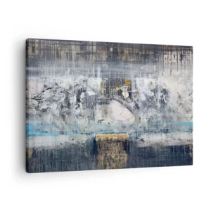 Tablou pe pânză Canvas - Compoziție abstractă în tonuri reci - 70x50cm - Ca pe gheață, ca pe asfalt - Decorațiune modernă pentru perete pentru living și dormitor ARTTOR