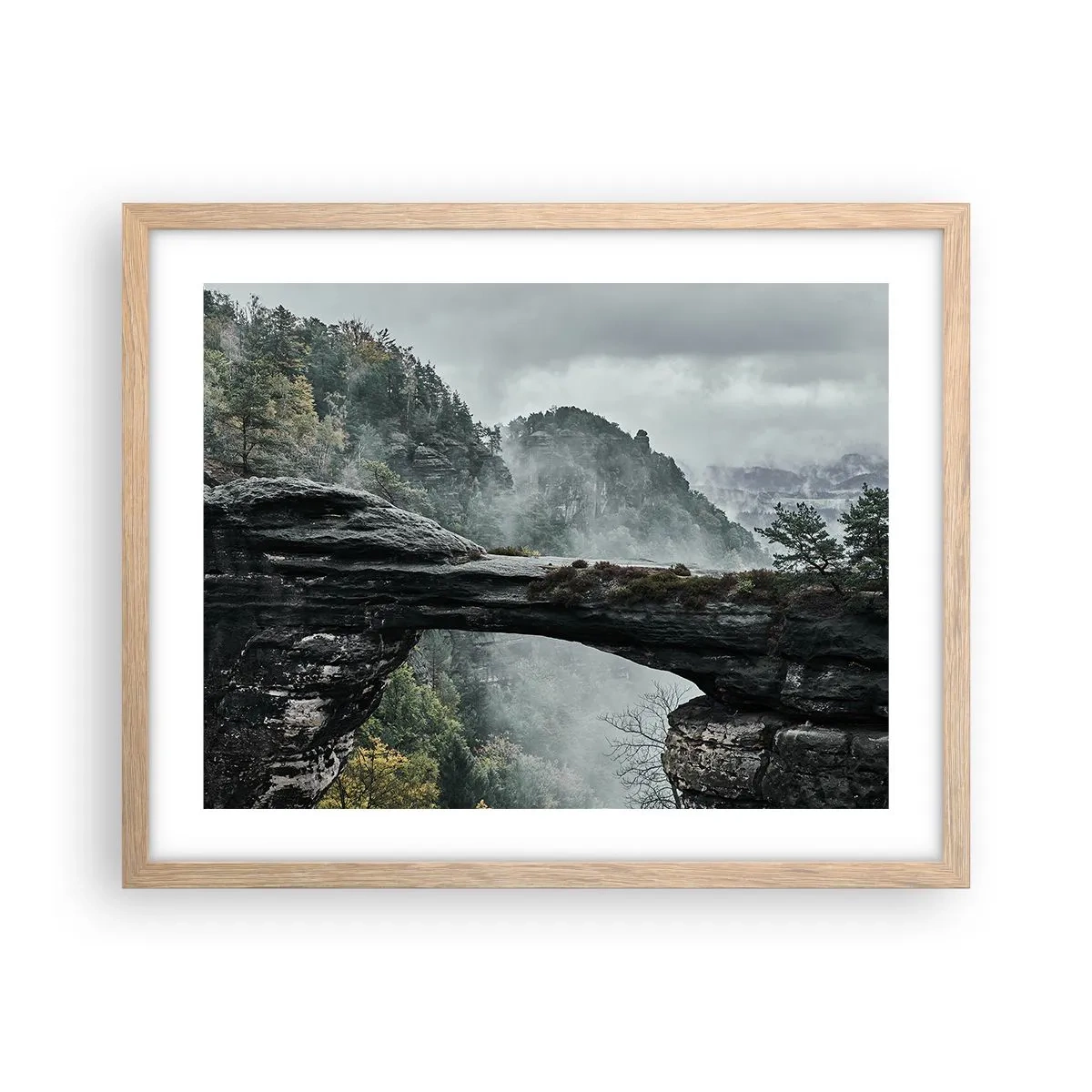 Poster în ramă de stejar deschis - Aventura este pe cale să înceapă - 50x40 cm