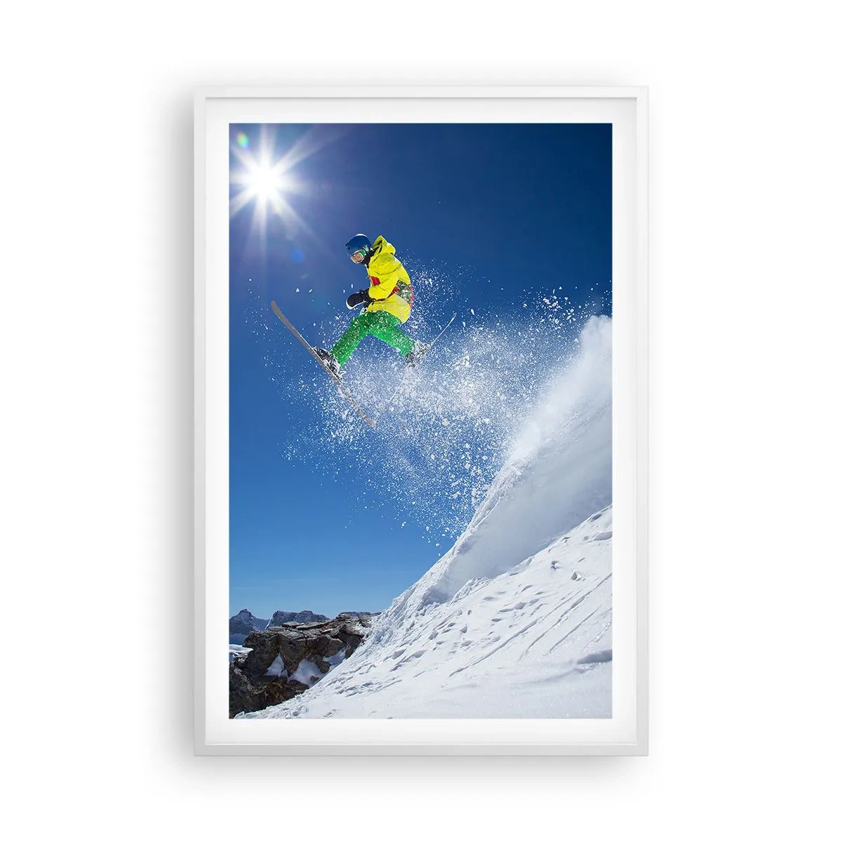 Poster în ramă albă - Dansând cu munții - 61x91 cm